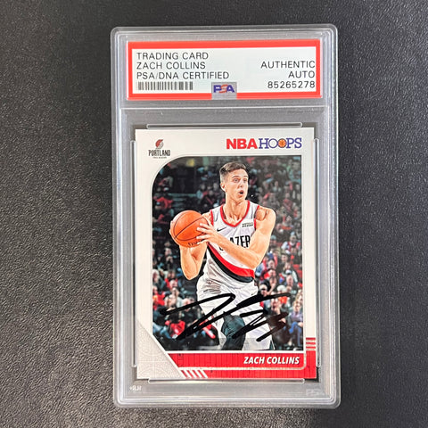 2019-20 Panini NBA Hoops #159 ZACH COLLINS Signed Card AUTO PSA Slabbed Blazers