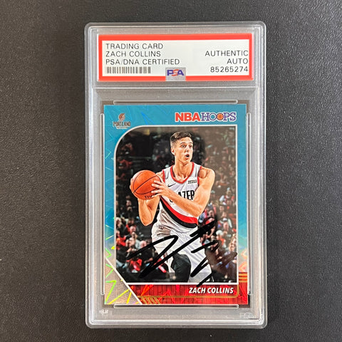 2019-20 Panini NBA Hoops #159 ZACH COLLINS Signed Card AUTO PSA Slabbed Blazers