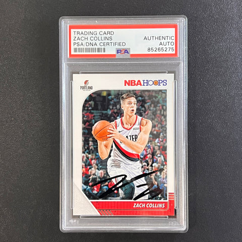 2019-20 Panini NBA Hoops #159 ZACH COLLINS Signed Card AUTO PSA Slabbed Blazers