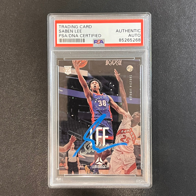 2020-21 Panini Chronicles Luminance #164 Saben Lee Signed Card AUTO PSA Slabbed Pistons