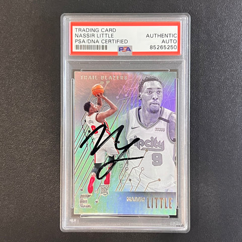 2019-20 Panini Chronicles Essentials #222 Nassir Little Signed AUTO PSA Slabbed RC Blazers