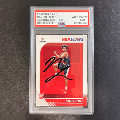 2019-20 NBA Hoops #220 Nassir Little Signed Rookie Card AUTO PSA Slabbed RC Blazers