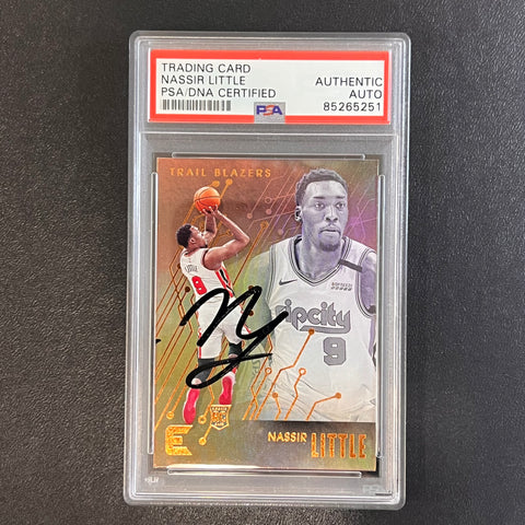 2019-20 Panini Chronicles Essentials #222 Nassir Little Signed AUTO PSA Slabbed RC Blazers