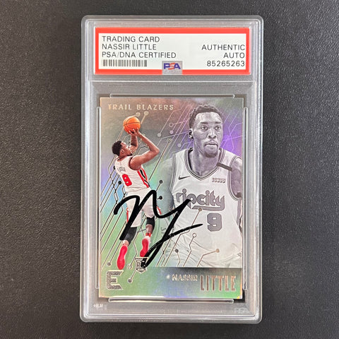 2019-20 Panini Chronicles Essentials #222 Nassir Little Signed AUTO PSA Slabbed RC Blazers