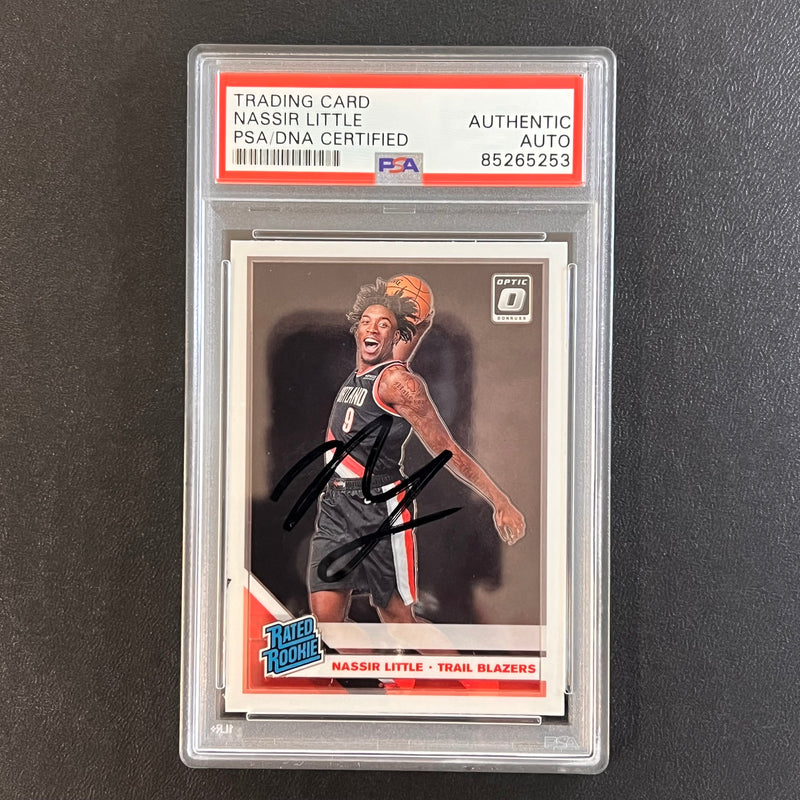 2019-20 Donruss Rated Rookie #154 Nassir Little Signed Rookie Card AUTO PSA Slabbed RC Blazers