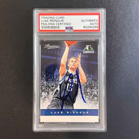 2012-13 Panini Prestige #115 Luke Ridnour Signed Card AUTO PSA Slabbed Timberwolves