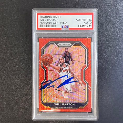 2020-21 Panini Prizm #79 Will Barton Signed Card AUTO PSA Slabbed Nuggets