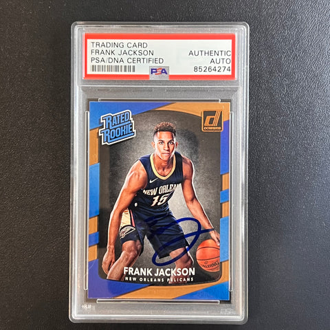 2017-18 Panini Donruss Rated Rookie #170 Frank Jackson Signed Card AUTO PSA Slabbed Pelicans