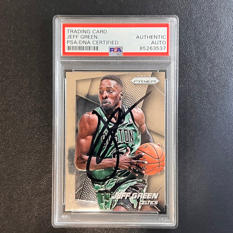 2014-15 Panini Prizm #65 Jeff Green Signed Card AUTO PSA/DNA Slabbed Celtics