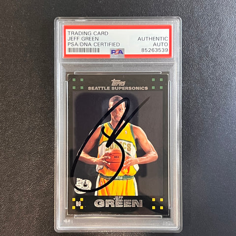 2007-08 Topps 50th Anniversary #115 Jeff Green Signed Card AUTO PSA/DNA Slabbed RC Supersonics