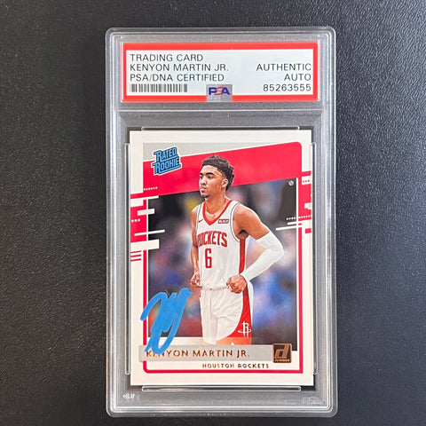 2020-21 Panini Donruss Rated Rookie #224 Kenyon Martin Jr. Signed Card AUTO PSA Slabbed Rockets