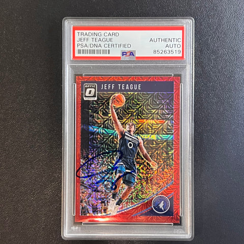 2018-19 Panini Donruss Optic #105 Jeff Teague Signed Card AUTO PSA Slabbed Timberwolves