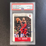 2015-16 NBA Hoops #10 Taj Gibson Signed Card AUTO PSA Slabbed Bulls