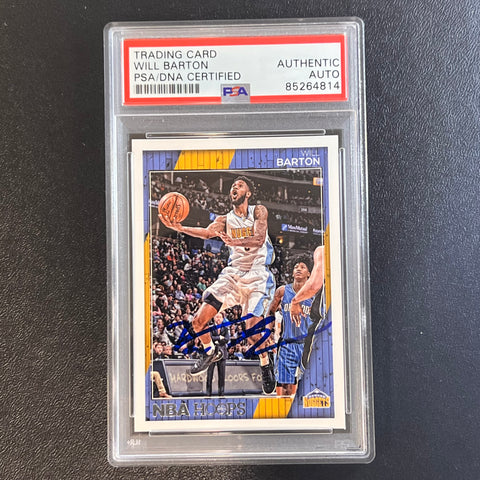 2016-17 NBA Hoops #94 Will Barton Signed Card AUTO PSA Slabbed Nuggets