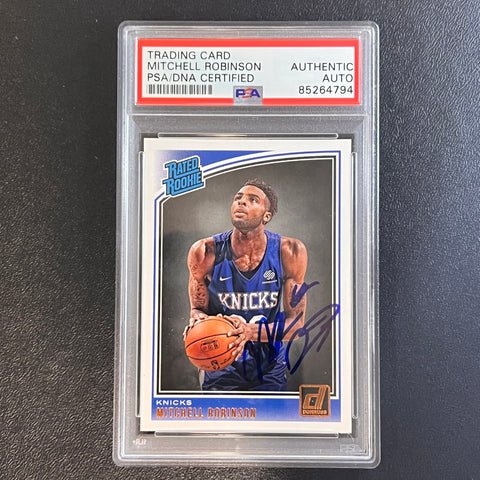 2018-19 Donruss Rated Rookie #163 Mitchell Robinson Signed Card AUTO PSA Slabbed RC Knicks