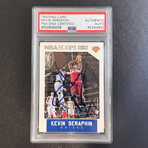 2015-16 Panini NBA Hoops #132 Kevin Seraphin Signed Card AUTO PSA Slabbed Knicks