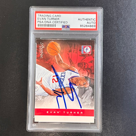 2012-13 Panini Prestige #132 Evan Turner Signed Card AUTO PSA/DNA Slabbed 76ers