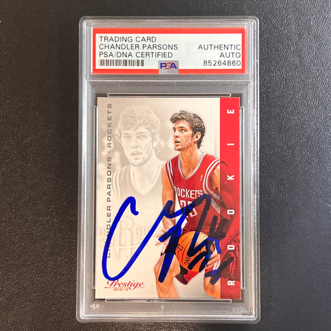 2012-13 Panini Prestige #160 Chandler Parsons Signed Card AUTO PSA Slabbed Rockets