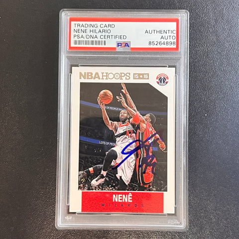 2015-16 NBA Hoops #56 Nene Signed AUTO PSA Slabbed Wizards