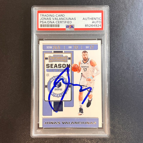 2019-20 Panini Contenders Basketball #48 Jonas Valanciunas Signed Card AUTO PSA Slabbed Grizzlies