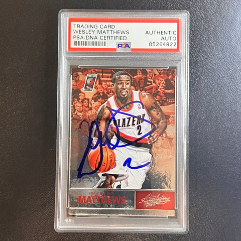 2012-13 Absolute Basketball #38 Wesley Matthews Signed Card AUTO PSA Slabbed Trailblazers