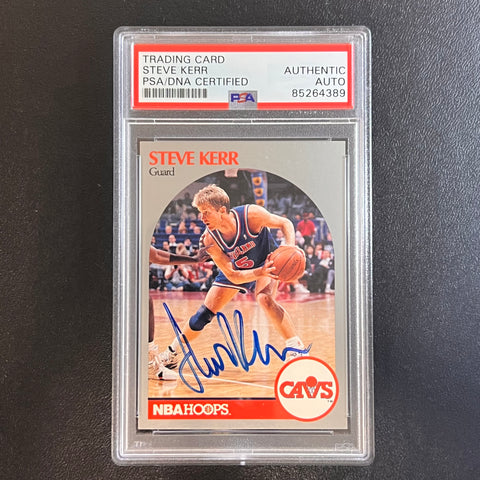 1990 NBA Hoops #75 Steve Kerr Signed Card AUTO PSA Slabbed Cavaliers