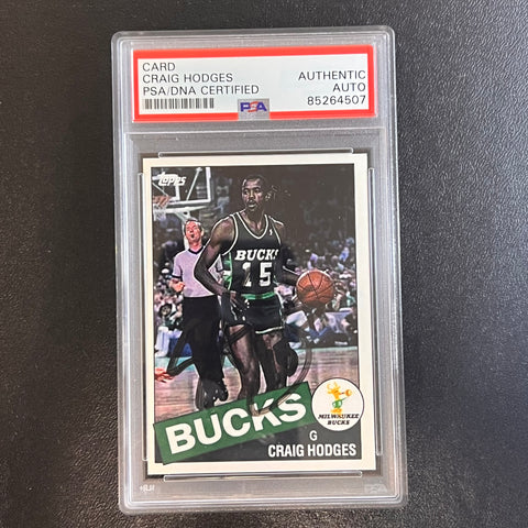 1985-87 Topps Craig Hodges Signed Card AUTO PSA Slabbed Bucks