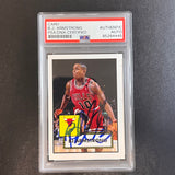 1990s B. J. Armstrong Signed Card AUTO PSA Slabbed Bulls