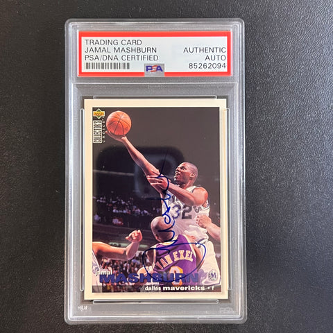 1995 Upper Deck Collector's Choice #307 Jamal Mashburn Signed Card PSA Slabbed Mavericks