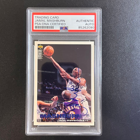 1995 Upper Deck Collector's Choice #307 Jamal Mashburn Signed Card PSA Slabbed Mavericks