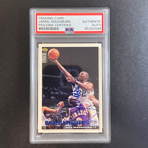 1995 Upper Deck Collector's Choice #307 Jamal Mashburn Signed Card PSA Slabbed Mavericks