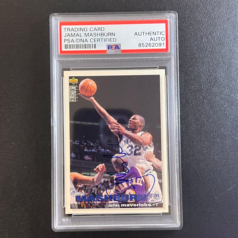 1995 Upper Deck Collector's Choice #307 Jamal Mashburn Signed Card PSA Slabbed Mavericks