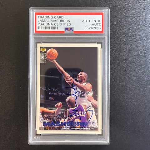 1995 Upper Deck Collector's Choice #307 Jamal Mashburn Signed Card PSA Slabbed Mavericks