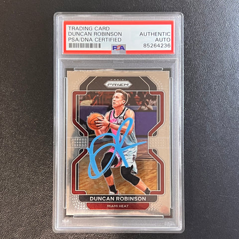 2021-22 Panini Prizm #81 Duncan Robinson Signed Card PSA Slabbed Heat