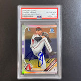 2019 Topps Bowman Chrome #BDC-197 Tommy Henry Signed Card AUTO PSA Slabbed Diamondbacks