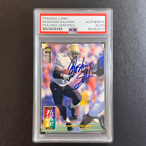 1995 Upper Deck Collector's Choice #18 Rashaan Salaam signed card PSA Slabbed Chicago Bears RC