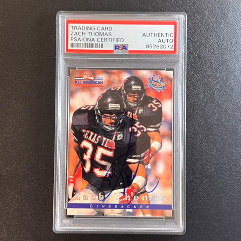 1996 Classic Marketing Classic All American #71 Zach Thomas signed card PSA AUTO Slabbed Texas Tech