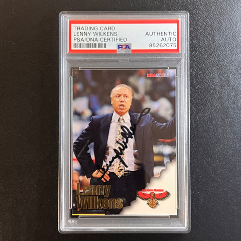 1997 Fleer/SkyBox NBA Hoops #249 Lenny Wilkens Signed Card AUTO PSA Slabbed Hawks