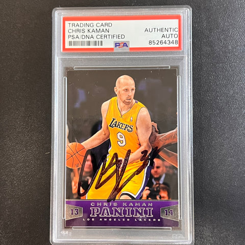 2013-14 Panini Basketball #22 Chris Kaman Signed Card AUTO PSA Slabbed Lakers