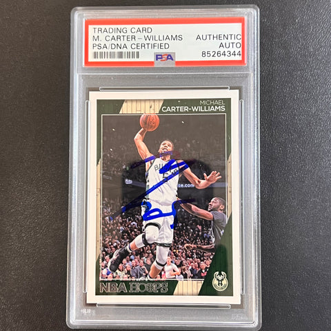 2016-17 NBA Hoops #166 Michael Carter-Williams Signed Card AUTO PSA Slabbed Bucks