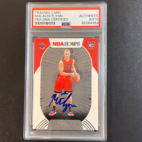 2020-21 NBA Hoops #242 MALACHI FLYNN Signed Card AUTO PSA Slabbed RC Raptors