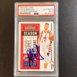 2020-21 Panini Contenders #62 Davis Bertans Signed Card AUTO PSA/DNA Slabbed Wizards