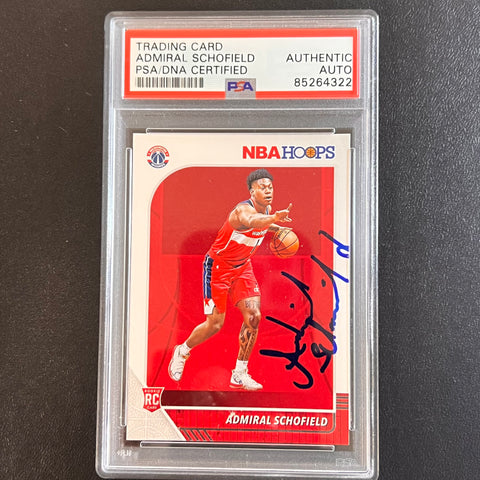 2019-20 NBA Hoops #231 Admiral Schofield Signed Card AUTO PSA Slabbed RC Wizards