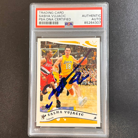 2005 Topps #141 Sasha Vujacic Signed Card AUTO PSA Slabbed Lakers