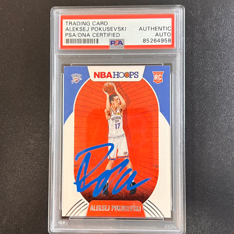 2020-21 Panini NBA Hoops #219 Aleksej Pokusevski Signed Card AUTO PSA Slabbed RC Thunder