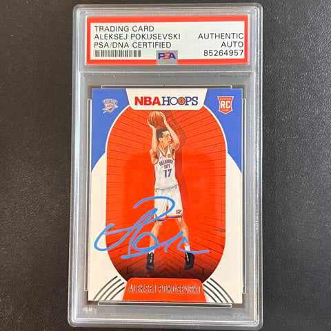 2020-21 Panini NBA Hoops #219 Aleksej Pokusevski Signed Card AUTO PSA Slabbed RC Thunder