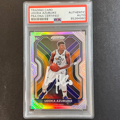 2020-21 Panini Prizm #267 Udoka Azubuike AUTO Signed Card PSA/DNA Encapsulated Jazz