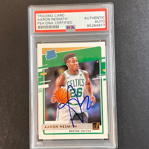 2020-21 Donruss Rated Rookie #232 Aaron Nesmith Signed Card AUTO PSA Slabbed RC Celtics