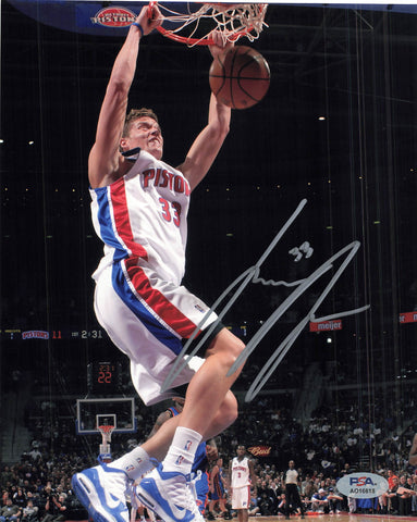 Jonas Jerebko signed 8x10 photo PSA/DNA Detroit Pistons Autographed