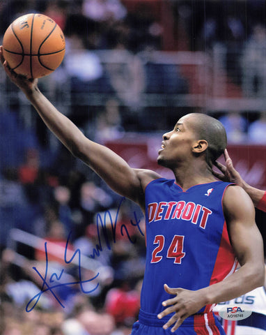 KIM ENGLISH signed 8x10 photo PSA/DNA Detroit Pistons Autographed